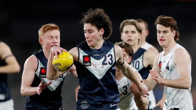 Elijah Tsatas was prolific in his first game for Vic Metro. Picture: Dylan Burns/AFL Photos via Getty Images