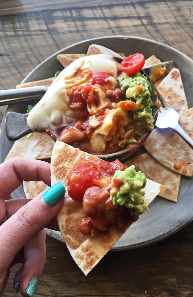 The homemade baked beans (breakfast nachos) were a hit at The Finch.