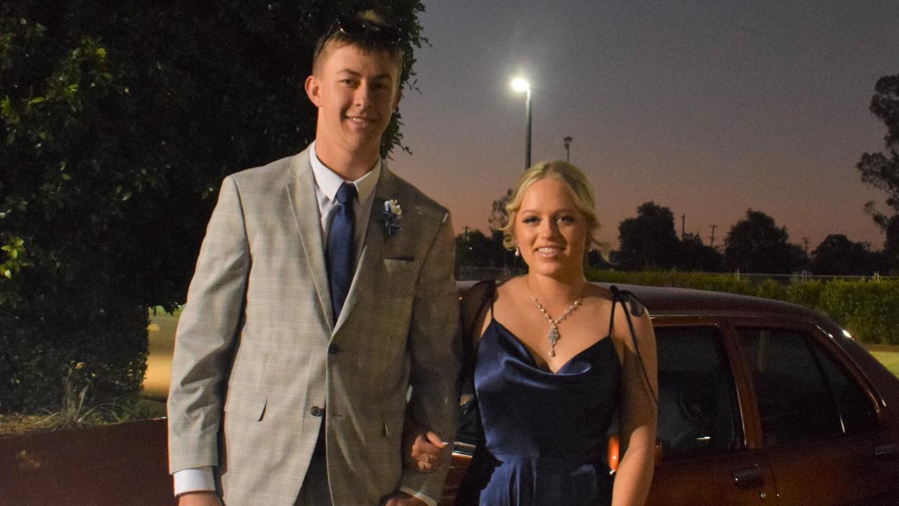 Hayden Taylor and Philipa-Rose Simpkins stunned on the red carpet at Our Lady of Southern Cross College's formal for 2023. Picture: Emily Devon