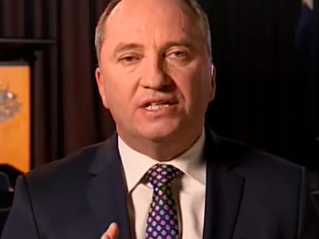 Barnaby Joyce appears on 7.30 on the ABC.