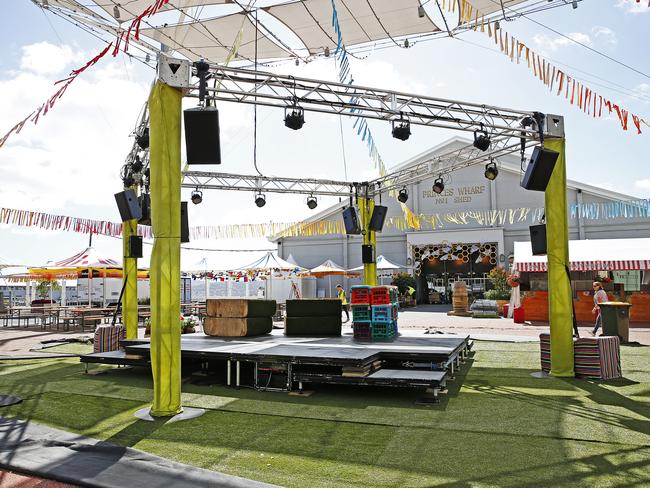 The entertainment area in the Taste of Tasmania forecourt. Picture: ZAK SIMMONDS