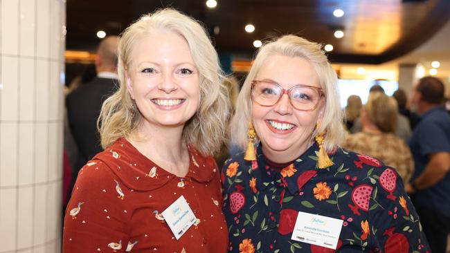 Simone Gorman Clark and Amanda Gorman at the Gold Coast Australian of the Year Awards 2024 at Skypoint Q1 for Gold Coast at Large. Picture, Portia Large.