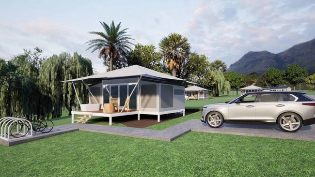 Design plans for the glamping tents at 564 Gorge Rd, Finch Hatton, as lodged to Mackay Regional Council in April, 2024.