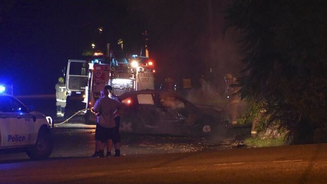 Amber Shannon shot these dramatic pictures of a car fire in South Grafton on Sunday morning.