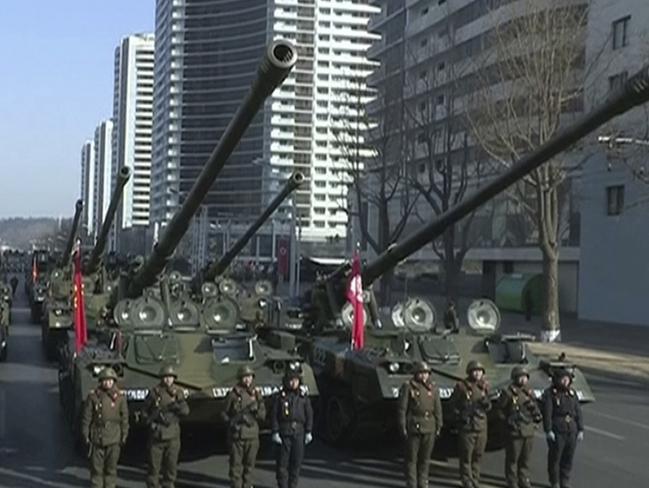 The parade was held just one day before South Korea hosts the opening ceremony of the Pyeongchang Winter Olympics. Picture: KRT/AP