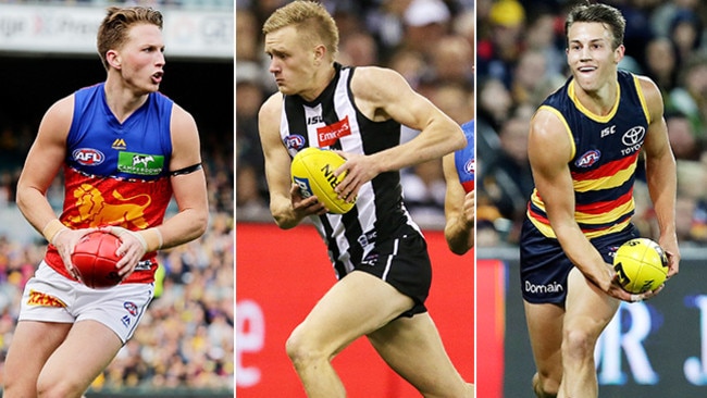 AFL Rising Star contenders Alex Witherden, Jaidyn Stephenson, Tom Doedee.