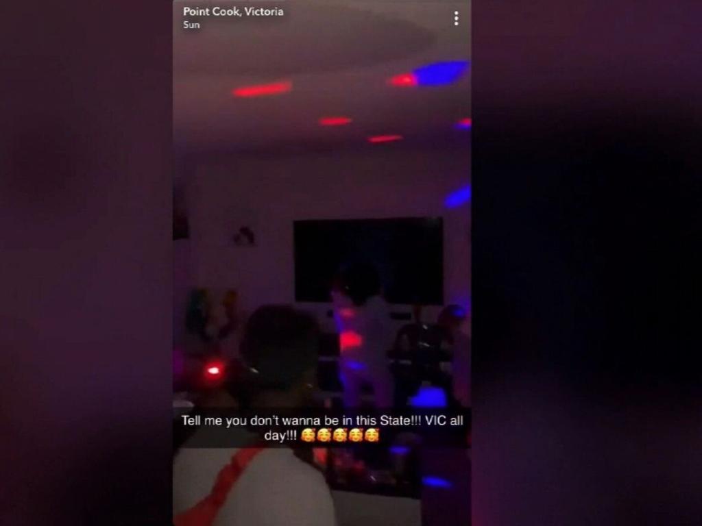 The group filmed the party. Picture: Snapchat