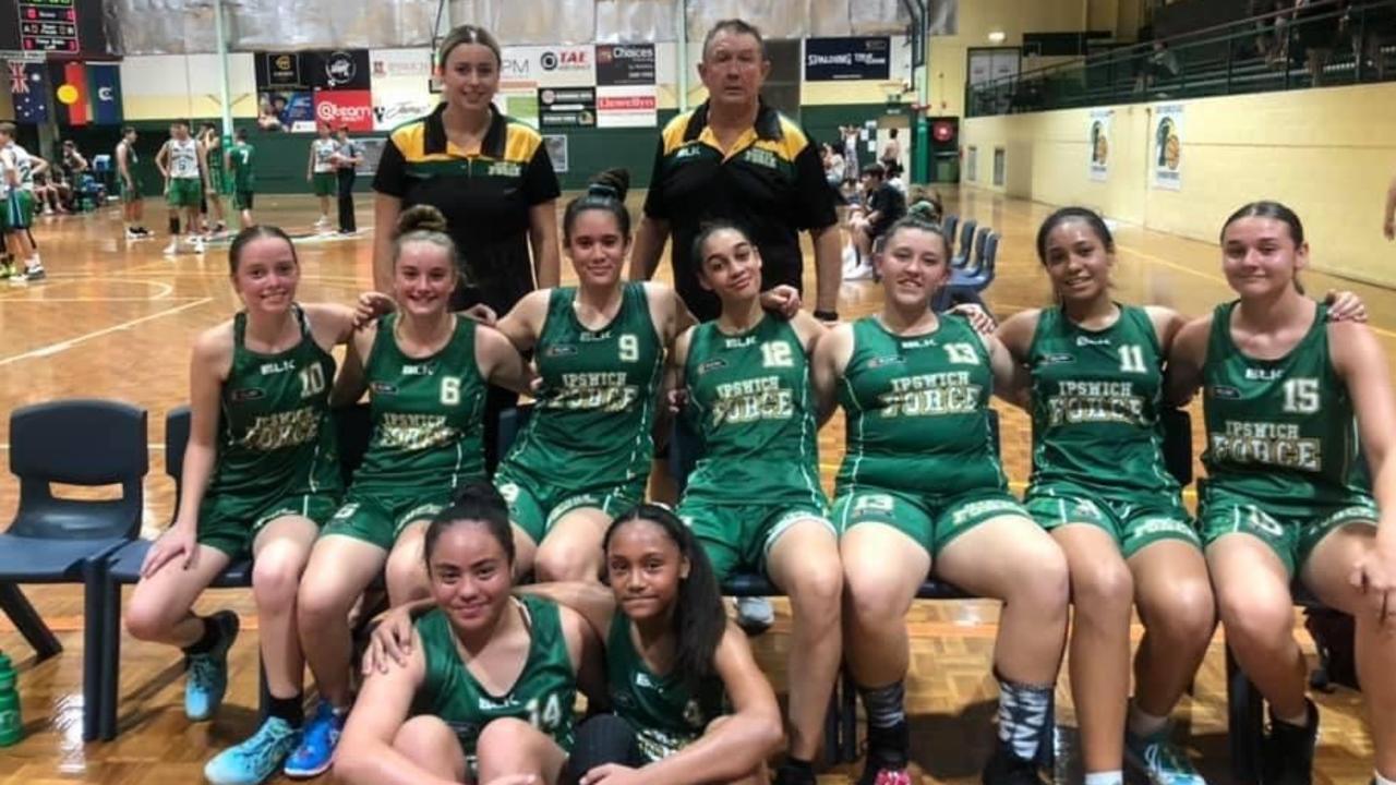 The Ipswich Force under-16 girls basketball team that won the bronze medal in Division 2 at the Queensland championships.