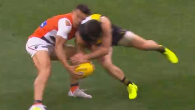 The Parker incident has drawn comparisons to Trent Cotchin’s bump on Dylan Shiel in the preliminary final last year.