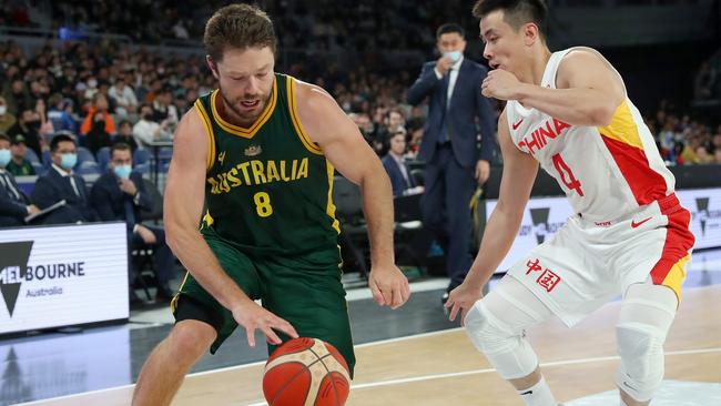 Dellavedova’s coolness really came to the fore for the Boomers. Picture: Kelly Defina/Getty Images