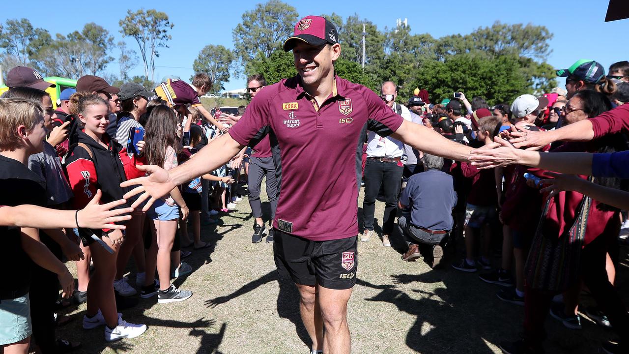 Billy Slater at a Queensland Origin fan day at Hervey Bay in 2018. Picture: Peter Wallis