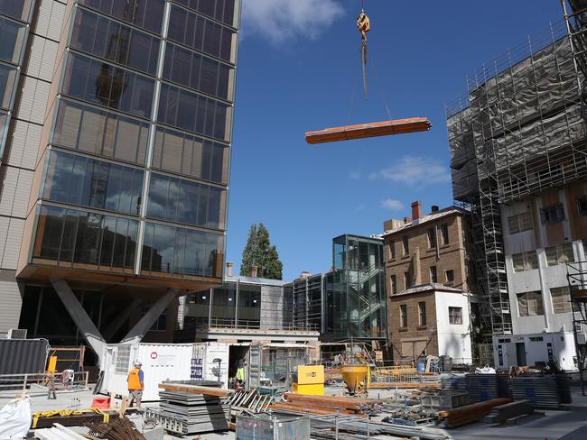 Premier Peter Gutwein tours the Parliament Square Project in Hobart. Picture: NIKKI DAVIS-JONES