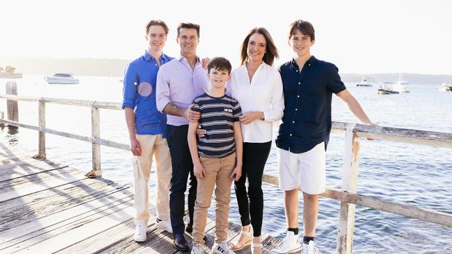 Sloane with her husband Adam Connolly and their three sons. Picture: Scott Ehler