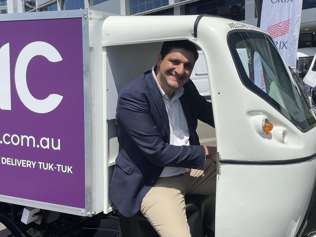 EV Council chief executive Behyad Jafari with Australia's first electric Tuk Tuk.