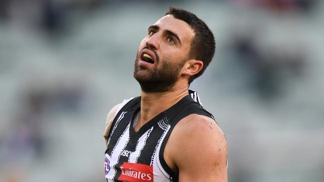 Collingwood forward Alex Fasolo played in the club’s win against Brisbane at the MCG but will seek treatment for depression. Picture: AAP