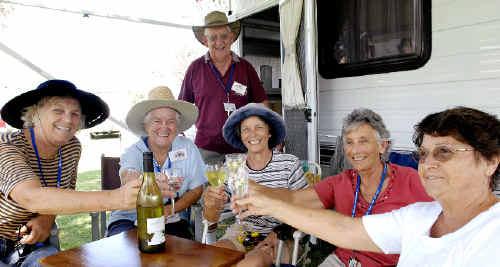 Summerland Caravan Club members enjoying their time at Lake Ainsworth Holiday Park; (from left) Christine Russell of Dunoon, Beverley Grant of Ballina, Bob Smith (rear) of Ballina, Chris Finch of Wollongbar, Jean Roach of Fernleigh, and Shirley Campbell of East Ballina. DAVID NIELSEN