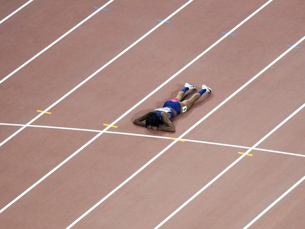 English Gardner was alone on the track.