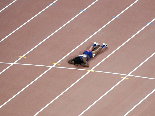 English Gardner was alone on the track.