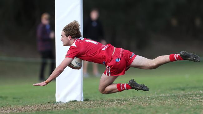 Kyle Lang gave Kincumber the lead in the first half. Picture: Sue Graham