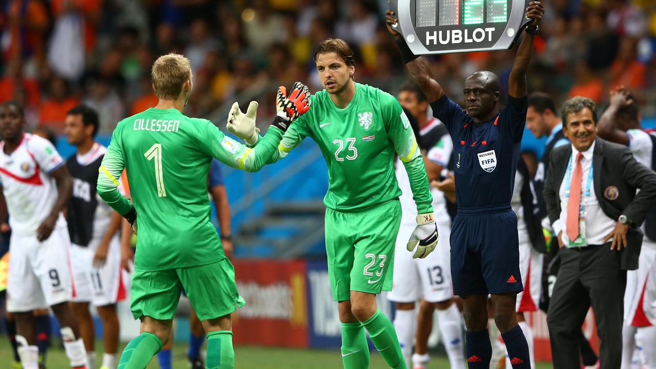 Krul was subbed on for the Netherlands' penalty shootout against Costa Rica at the 2014 World Cup. (Photo by Michael Steele/Getty Images)