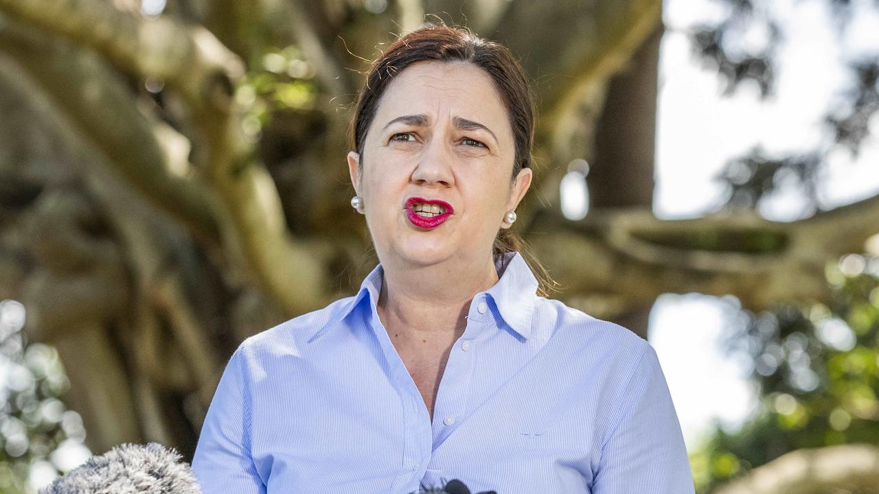 Queensland Premier Annastacia Palaszczuk confirms there has been a second locally acquired case of COVID-19. Picture: Richard Walker