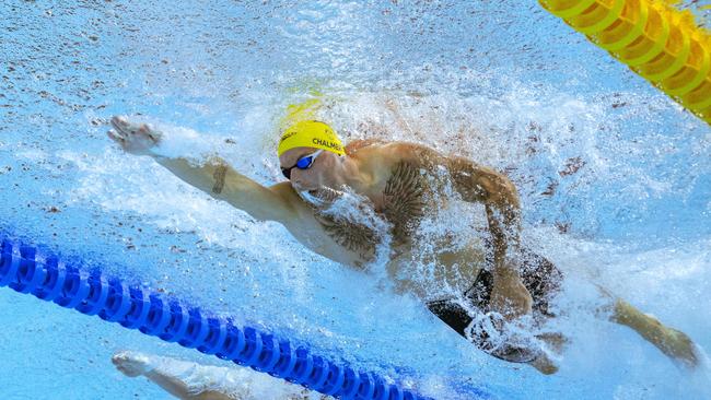 Kyle Chalmers in action in his 100m freestyle heat. Picture: Oli Scarff / AFP)