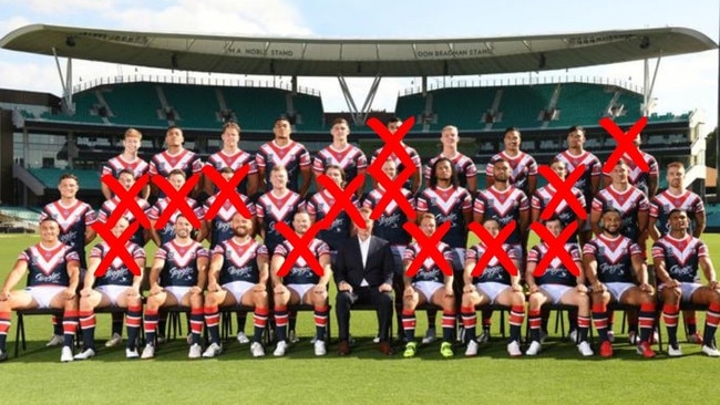 The Roosters are missing 13 superstars.