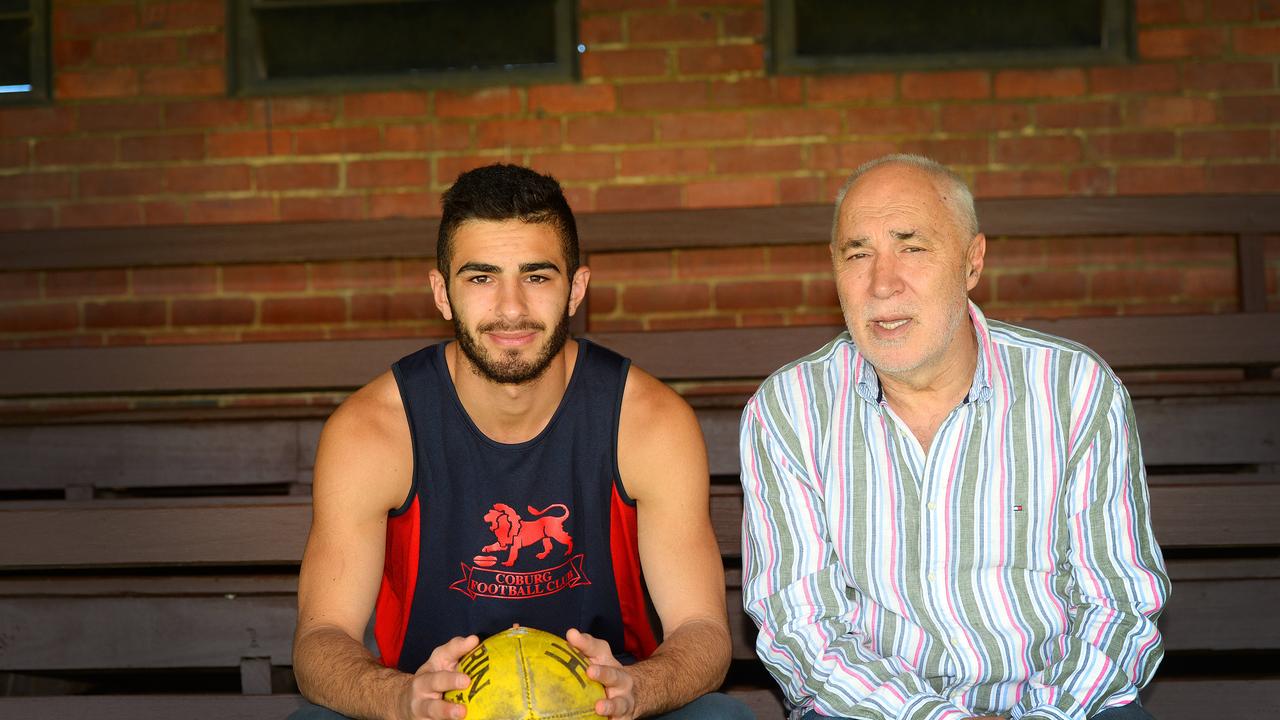 Phil Clary who wants to go from footy coach and commentator to State MP. At Coburg City Oval with Coburg footballer Adam Saad, whom he is coaching and is being chased by Hawthorn and Collingwood. SUBURBAN footy great Phil Cleary has thrown his hat in the ring for another tilt at politics at this year's State Election. The VFL commentator, former VFA star and Federal MP will contest an Upper House position in the Northern Metropolitan Region and campaign on a platform against family violence and inappropriate planning for new political party Voice For Thwe West. ROLFE, Pictures: Angie Basdekis