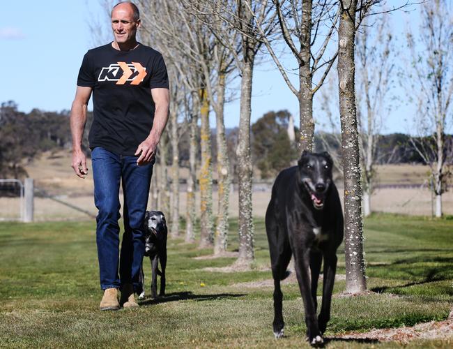 Tony Lockett opens up in an interview with Mark Robinson about his “normal” life with his wife, four daughters and greyhounds. Picture: Michael Klein