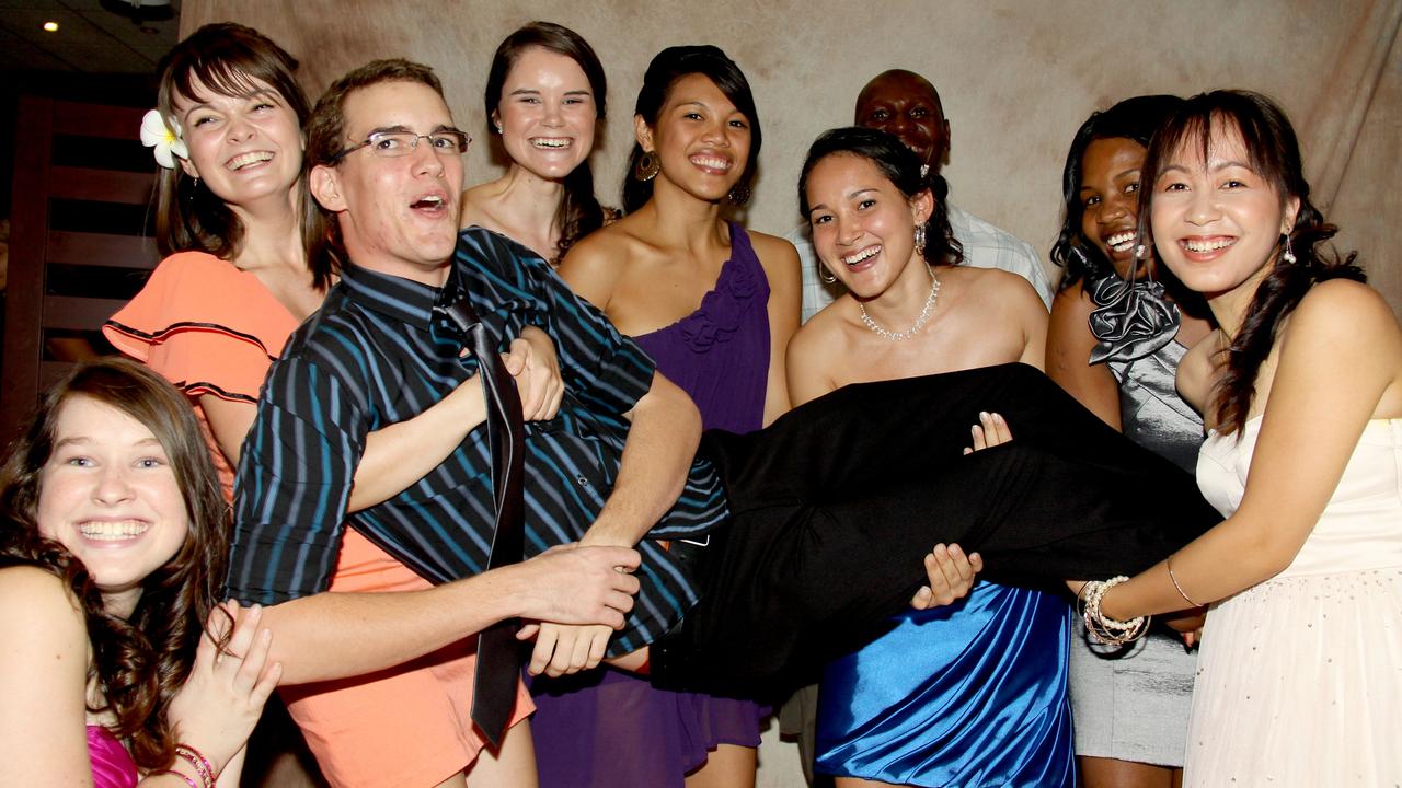 Emily Hearnden, Hayley Walker, Ted Hagger, Nicola Scattini, Charmaine Flores, Justin Mlilo, Catherine Bolesworth, Bridget Chikava and Nutchi Wiritapruk at the 2010 Katherine High School formal. Picture: NT NEWS