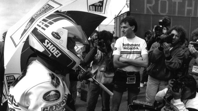 Wayne Gardner on the grid at Phillip Island.