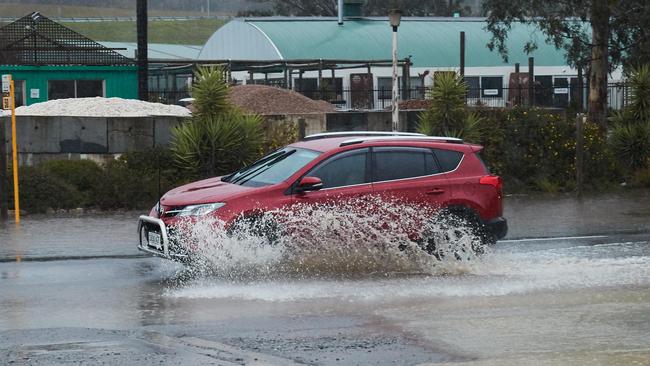 Road flooding on Mount Barker Road in Verdun. Picture: MATT LOXTON