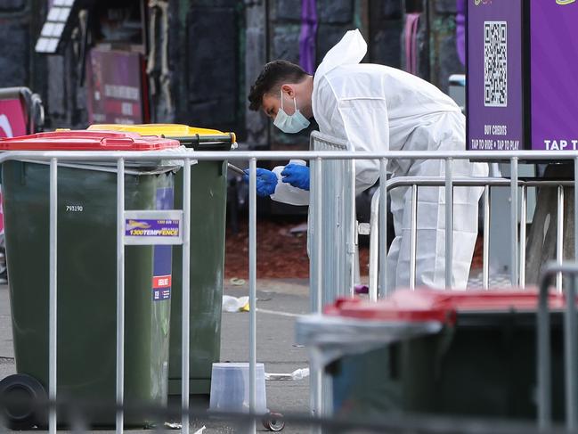 A forensic officer at the scene today. Picture: NCA NewsWire / Damian Shaw