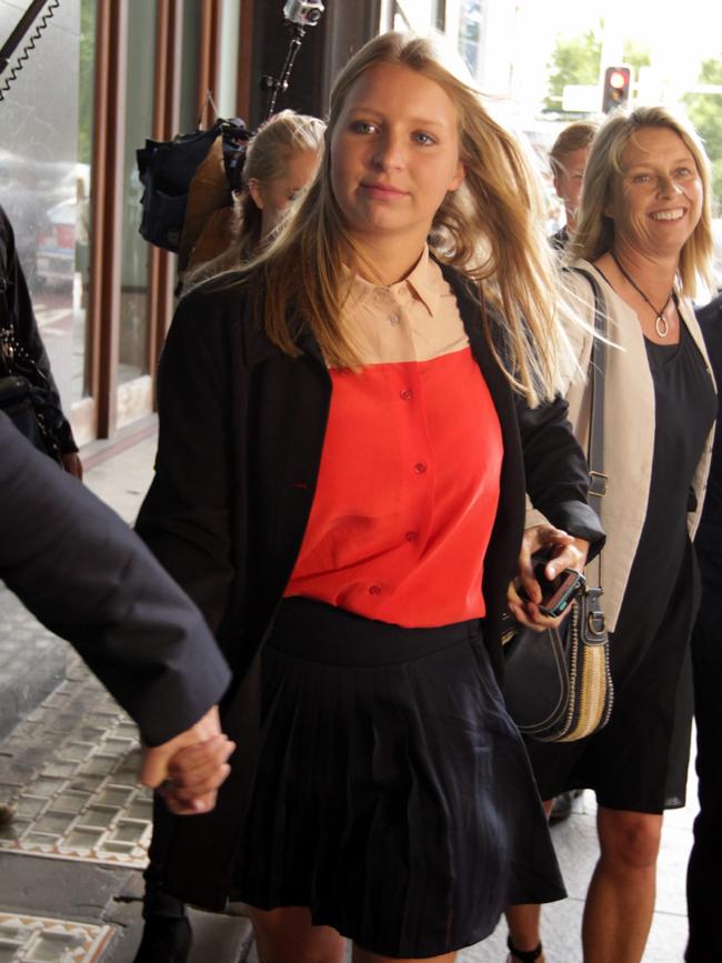 Madeleine Pulver leaves court after Paul Peters’ sentencing. Picture. Rohan Kelly