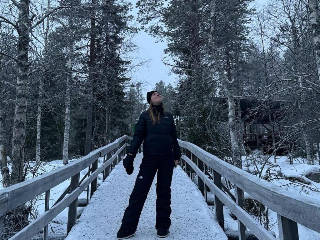 Brittany Higgins celebrates her 30th birthday in the snow with husband David Sharaz. Picture: Instagram