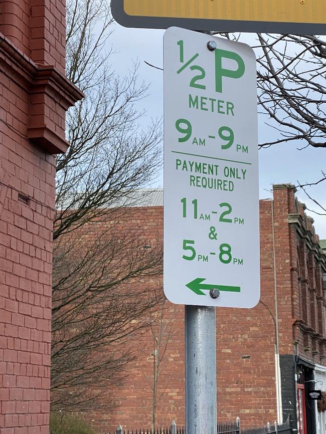 Breaking News Breaking News The updated parking meter signs on North Hobart strip. Supplied photo.