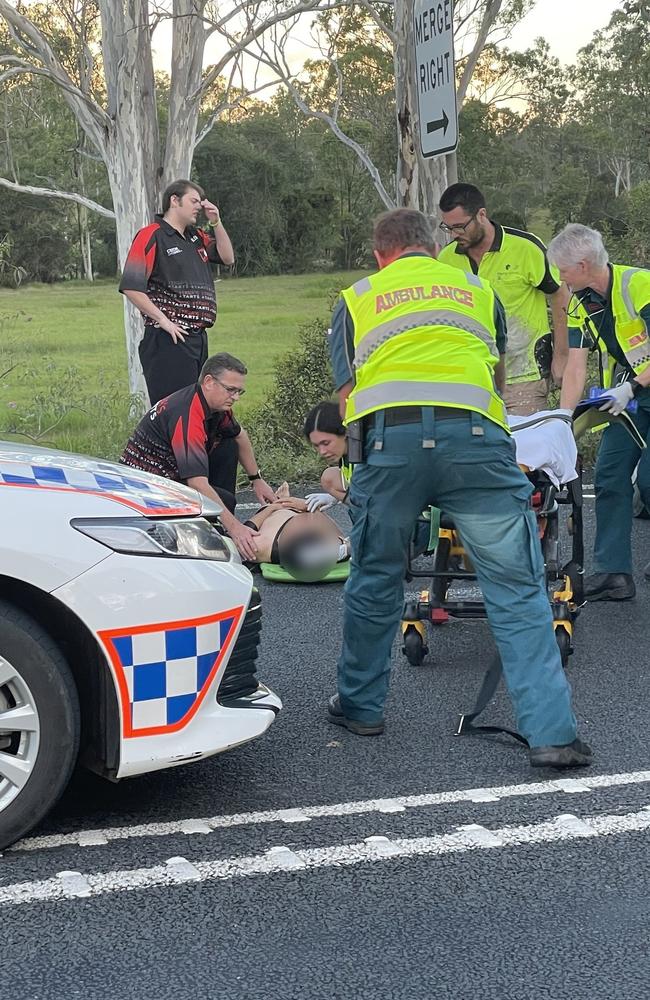 Two patients have been flown to hospital after a serious crash at Gunalda on the Bruce Highway. Picture: Carlie Walker