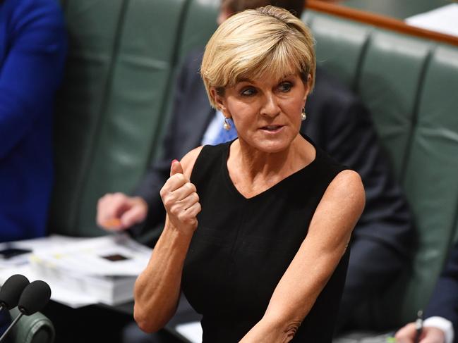 Julie Bishop during Question Time earlier this year.