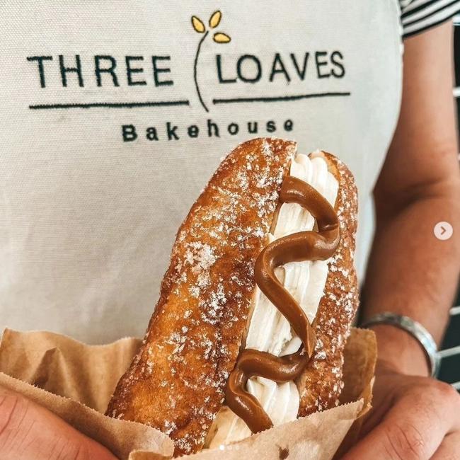 Three Loaves Bakery supplies IDK Coffee with its popular Biscoff Long Johns. Picture: Supplied.