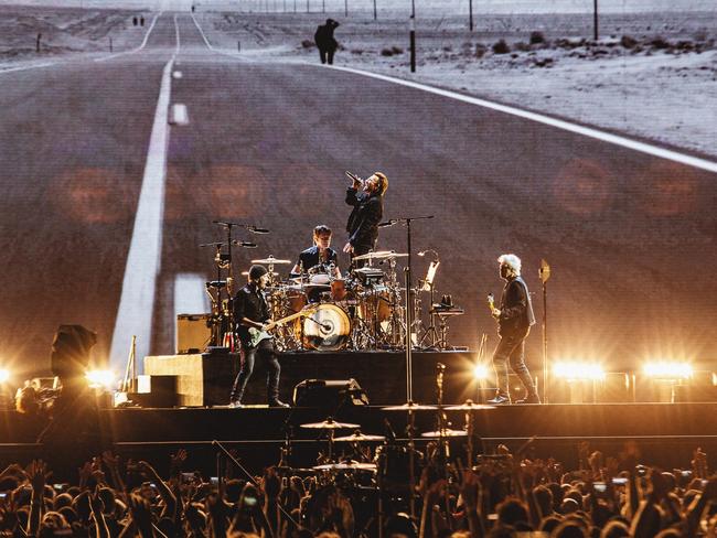 U2 perform at Mt Smart Stadium in Auckland, New Zealand. Picture: Dara Munnis