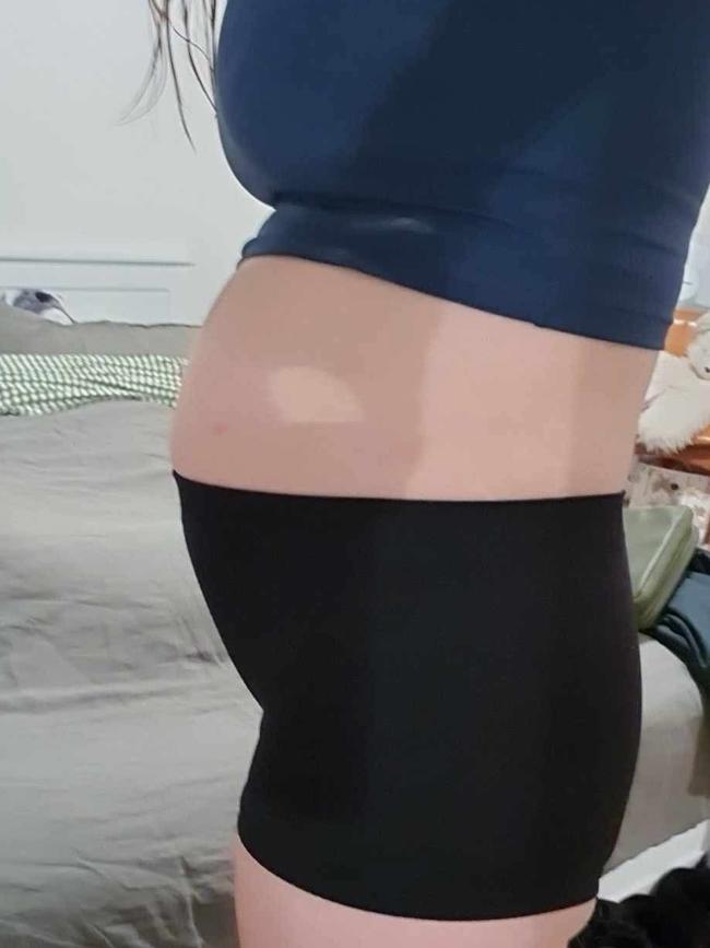 Anna Hamer was a surrogate for her cousin and shared weekly images of her growing belly. Picture: supplied