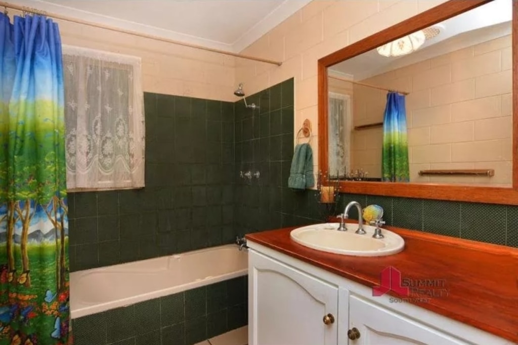 She said her husband Jake who is not a carpenter by trade, also renovated their indoor bathroom. Picture: Supplied