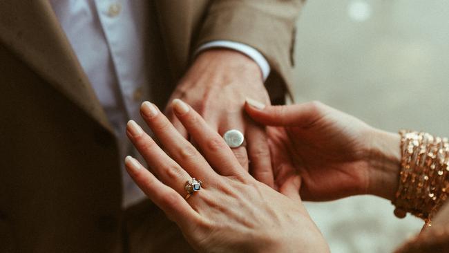 The rings that nearly didn't make the wedding ceremony. PICTURE: The Couples Photographer/ Nick Watson