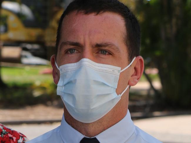 Zachary Rolfe arrives at the NT Supreme Court.Picture: Glenn Campbell