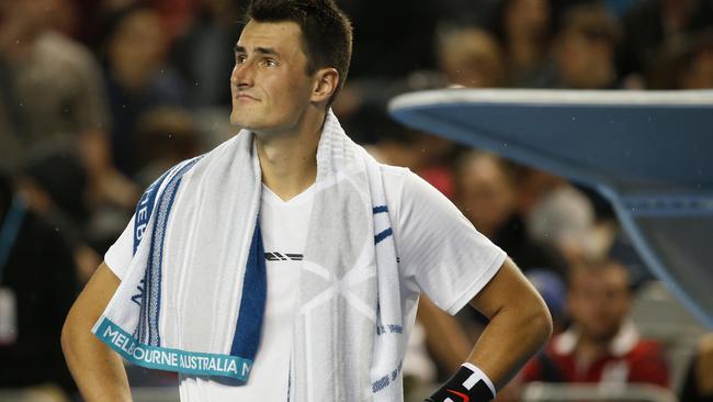 Bernard Tomic talks everything from whether he tanks matches to partying in a tell-all Seven interview. (Photo by Darrian Traynor/Getty Images)