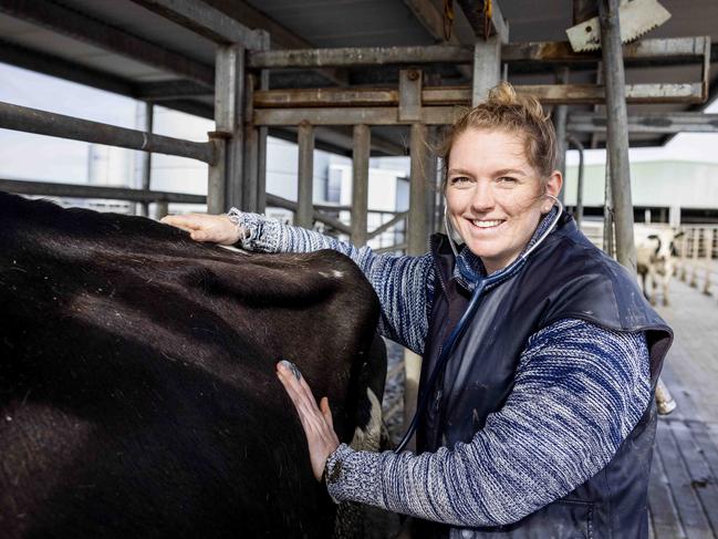 Lucy Collins is a vet and a dairy farmer in Dixie. Picture: Nicole Cleary