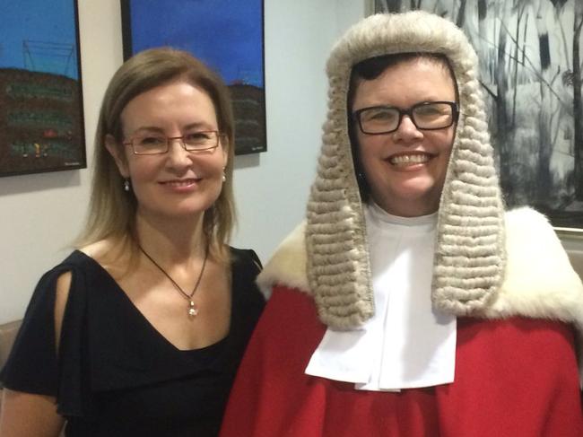 Justice Natalie Adams (right) with Gabrielle Upton (left). Picture: Twitter