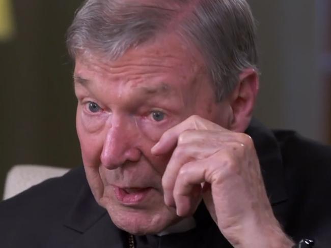 14/04/2020: Cardinal George Pell is exclusively interviewed by Andrew Bolt on Sky News following his exoneration on child sex charges.    CREDIT: Sky News