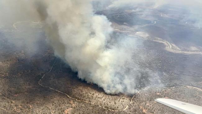 Uncontained fires at Narran Lake Nature Reserve, near Lightning Ridge. Photo: NSW RFS.