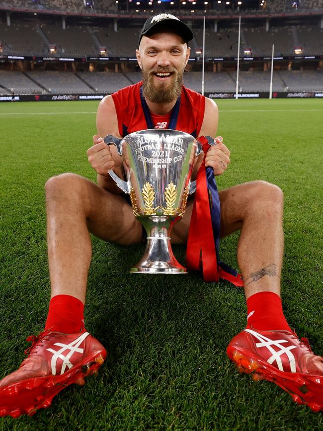 He’s now a premiership captain, and Roos couldn’t be happier. Picture: Michael Willson/AFL Photos